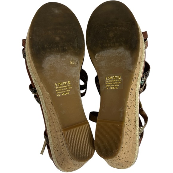 Lucky Brand Keena Platform Wedge Sandals Y2K Slingback Womens Size 9.5 Snake 4" - Picture 6 of 11